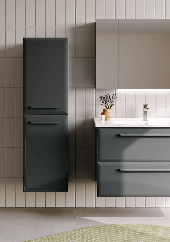 Orka Nuvola Banyo Dolabı Takımı 100 Cm Parlak Lake Antrasit