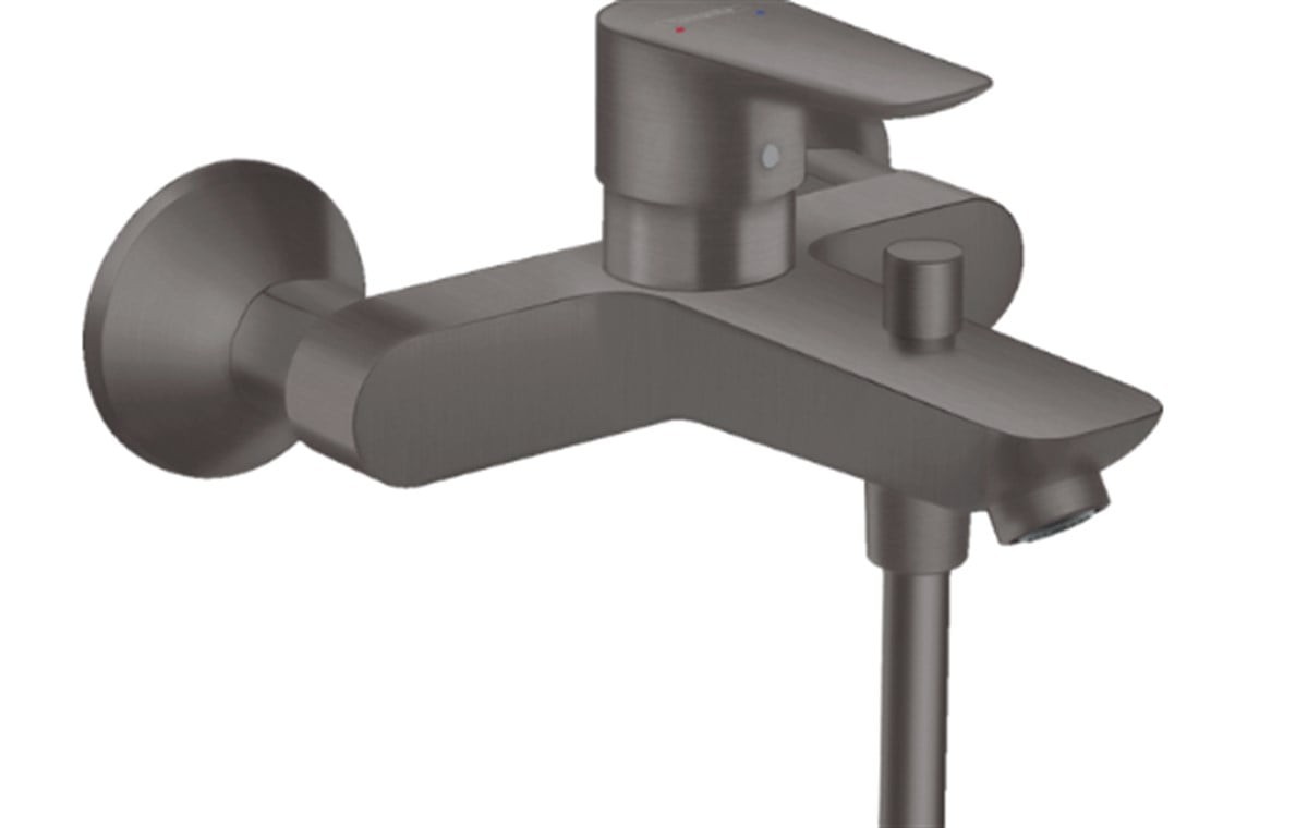 Hansgrohe Talis E Tek Kollu Banyo Bataryası Aplike Mat Siyah Krom