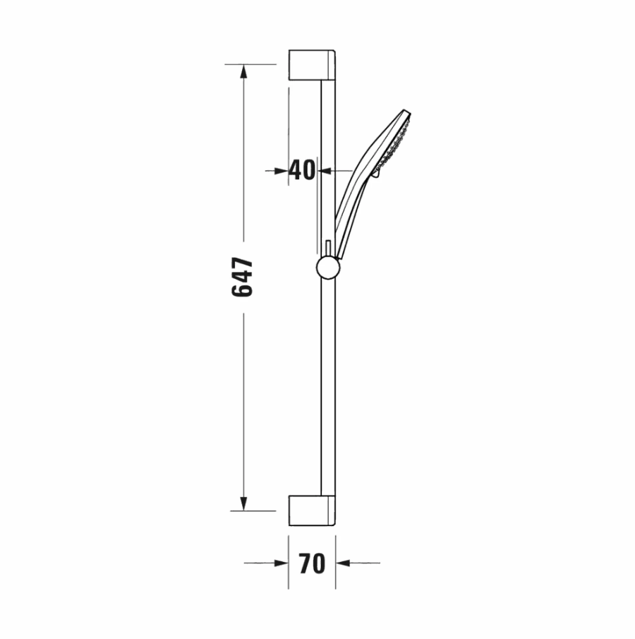 Duravit Sürgülü Duş Seti 70Cm 3Jet Parlak Krom