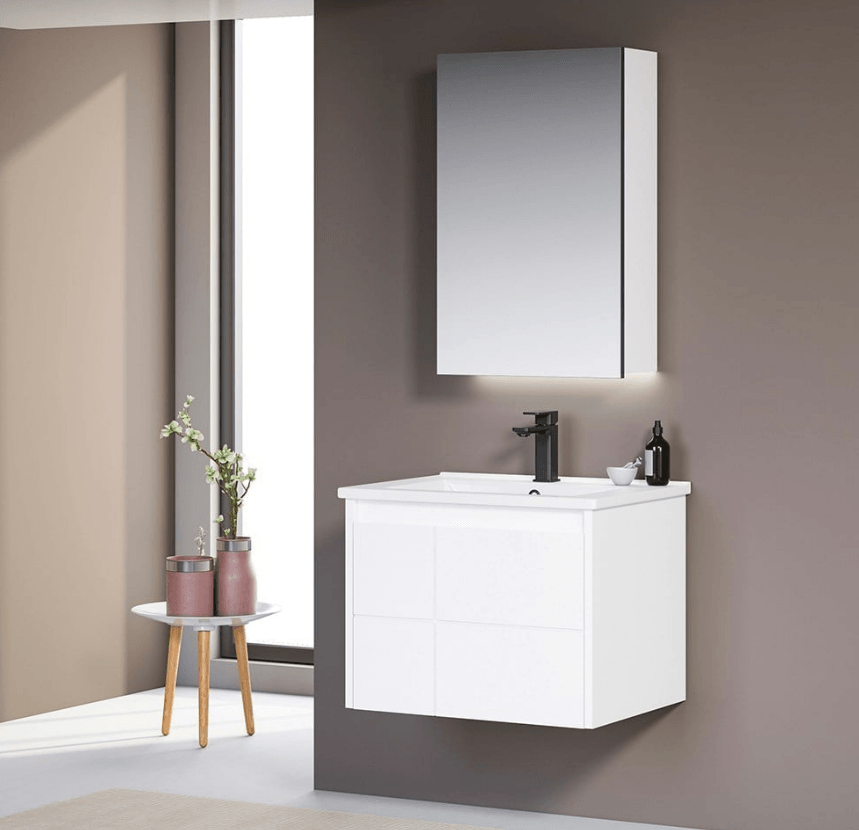 Orka Likya Banyo Dolabı Takımı 60 Cm Mat Beyaz Lake
