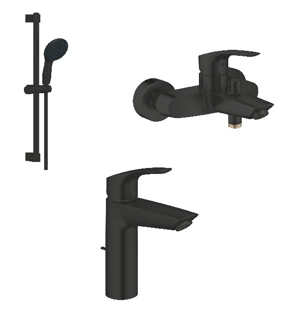 Grohe Eurosmart Sıva Üstü Banyo Seti Mat Siyah