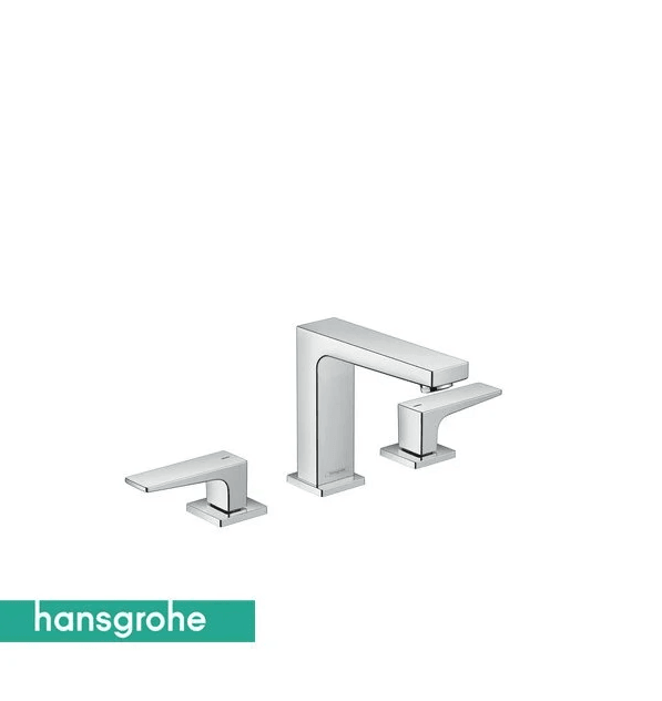 Hansgrohe Metropol 3-Delikli Lavabo Bataryası 110 Bas-Aç Gider Seti Ve Çubuk Volan İle