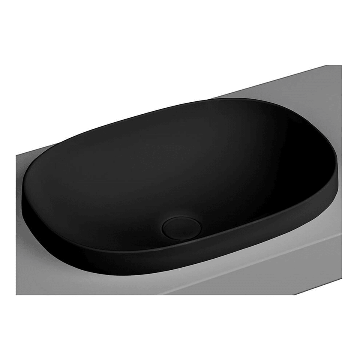 Vitra Frame Tezgahüstü Oval Lavabo Mat Siyah 56Cm