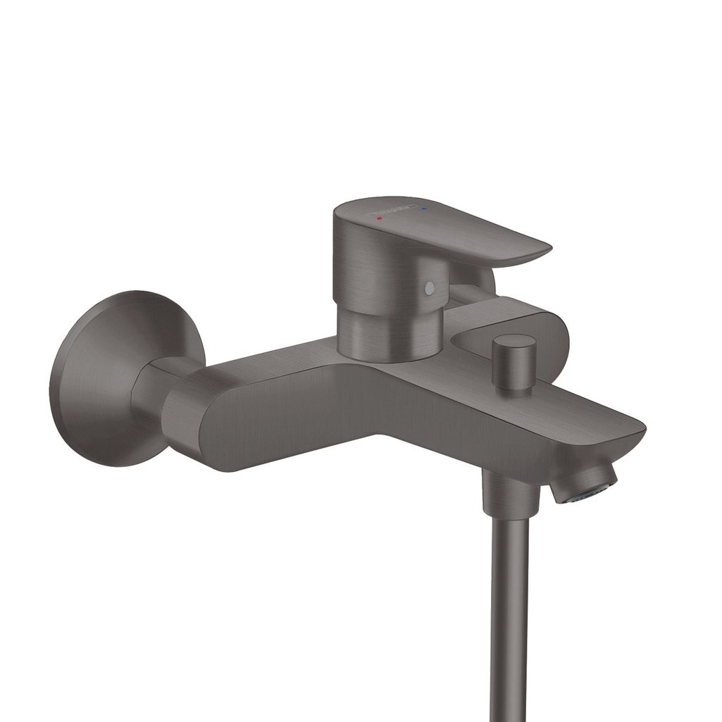 Hansgrohe Talis E Tek Kollu Banyo Bataryası Aplike Mat Siyah Krom