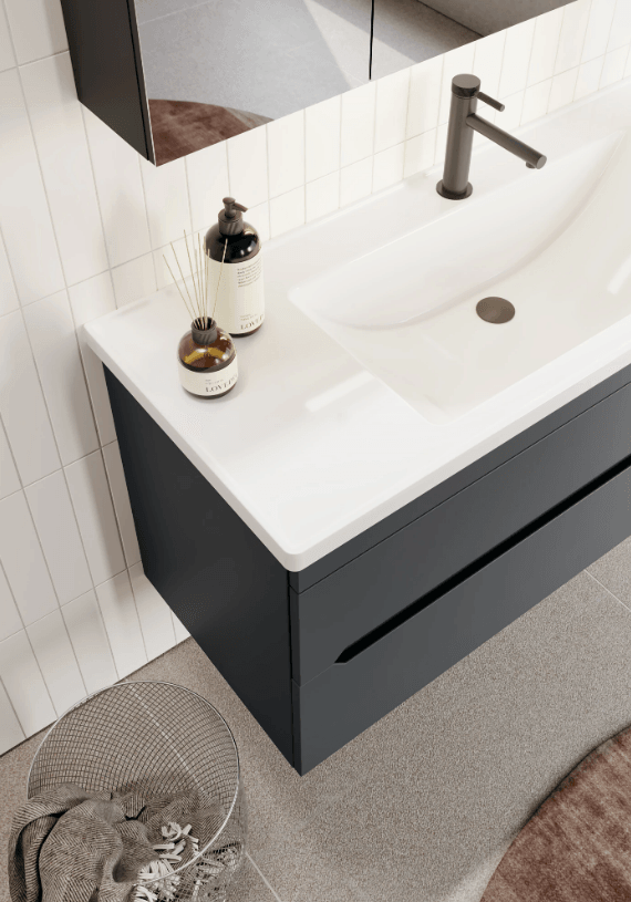 Orka Varna Banyo Dolabı Takımı 120 Cm Mat Lake Gri