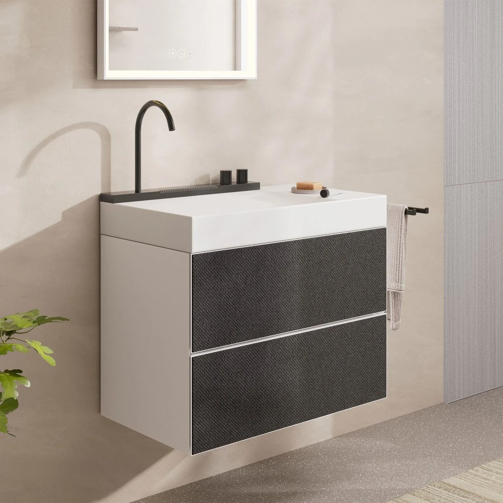 Hansgrohe Avalegra AquaUnit 78x48 cm Lavabo Bataryalı Mat Siyah Krom