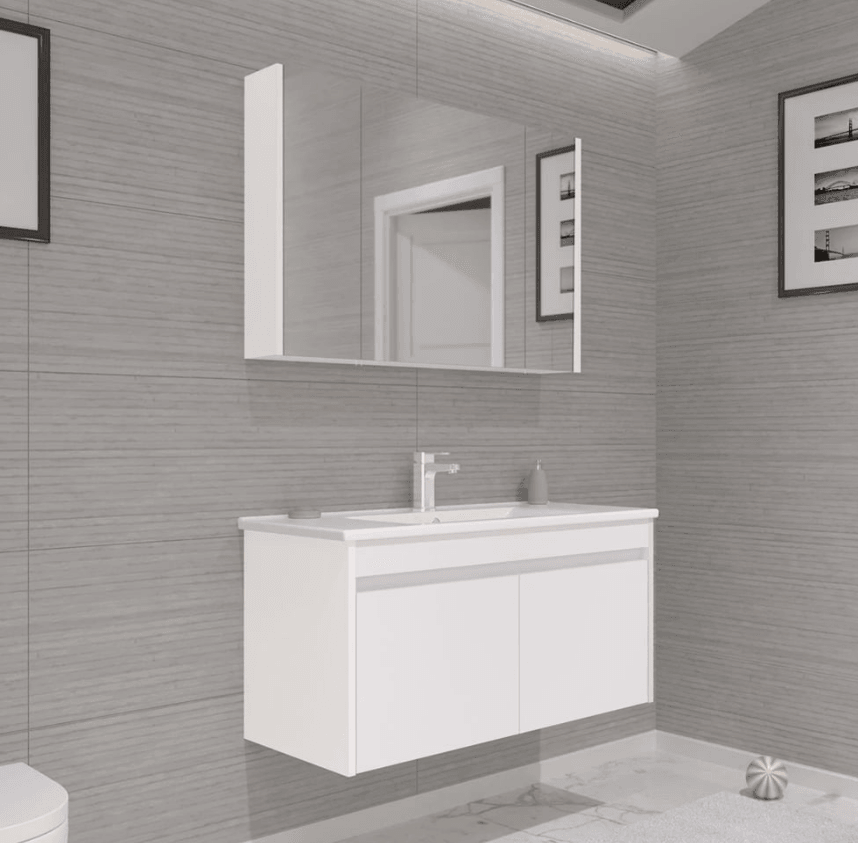 Orka Side Çekmeceli Banyo Dolabı Takımı 100 Cm Beyaz
