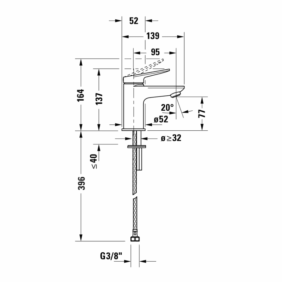 Duravit Wave Lavabo Bataryası Small Fırçalanmış Bronz