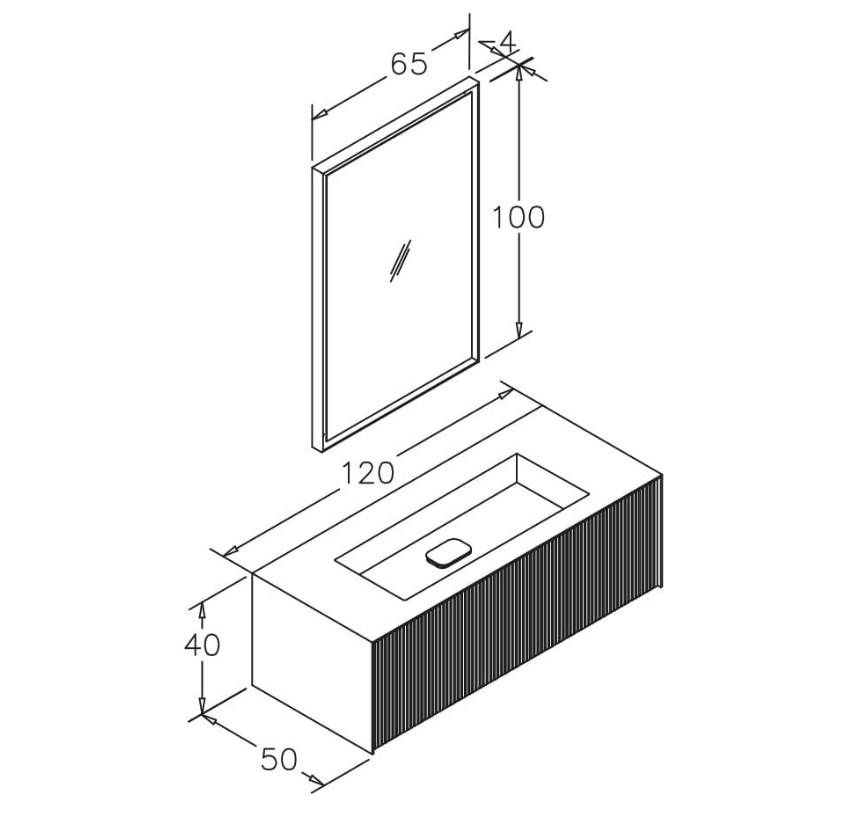 Orka Cube Banyo Dolabı Takımı 120 Cm Lake Mat Antrasit