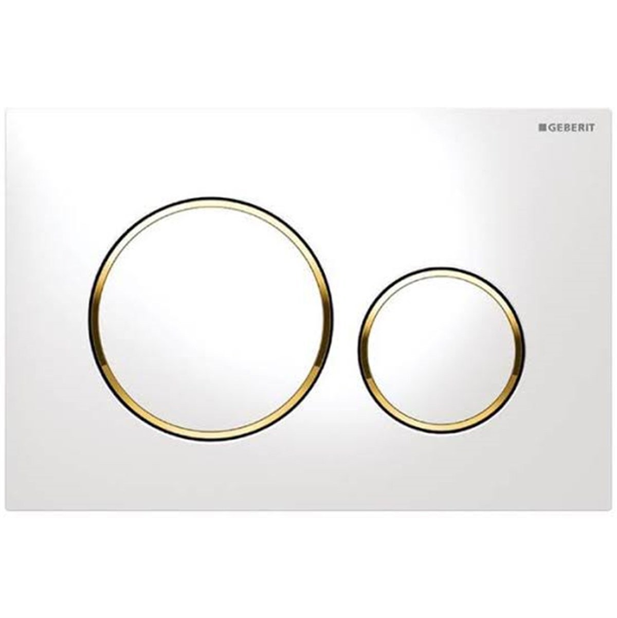 Geberit Sigma20 Kumanda Kapağı, Çift Basmalı, Beyaz/Altın/Beyaz