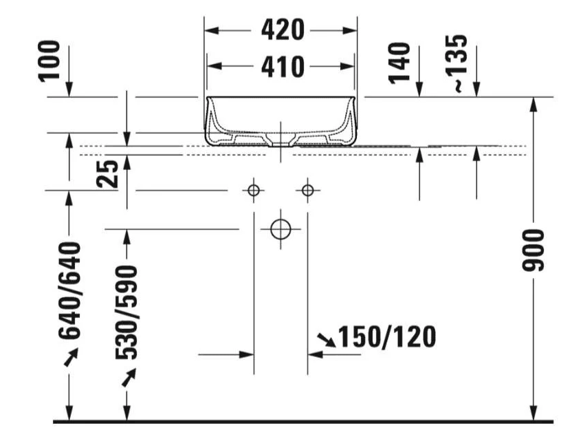 Duravit Zencha Çanak Lavabo 42 Cm Mat Antrasit