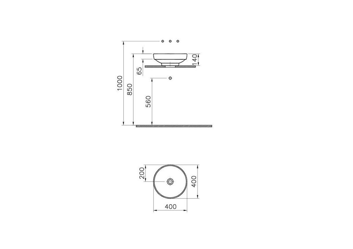 Vitra Water Jewels Çanak Lavabo Platin 40Cm