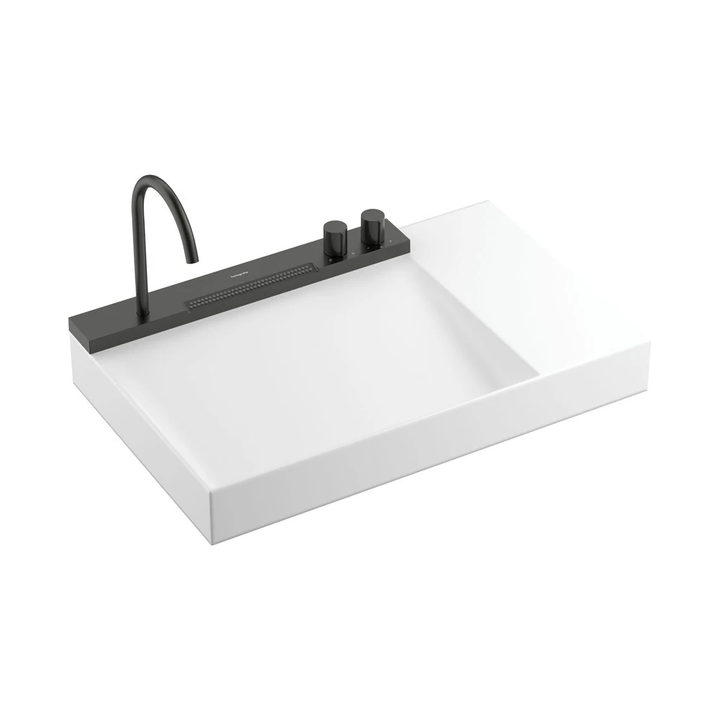 Hansgrohe Avalegra AquaUnit 78x48 cm Lavabo Bataryalı Mat Siyah Krom