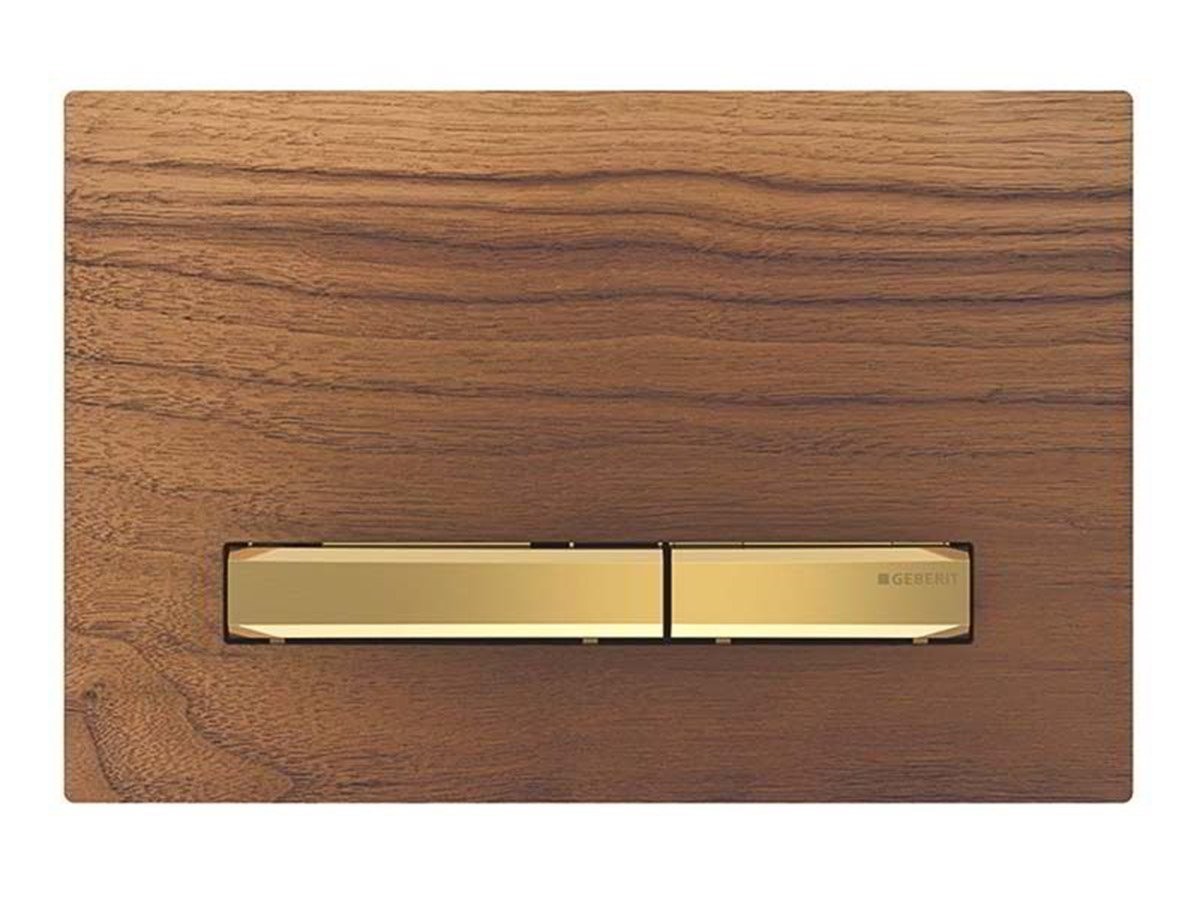 Geberit Kumanda Kapağı Sigma50-Çift Basmalı Ahşap Prinç
