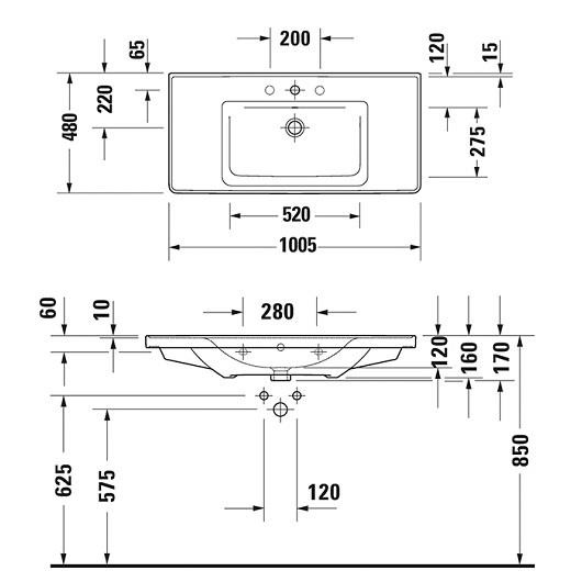 Duravit D-Neo Etajerli Lavabo 105 Cm