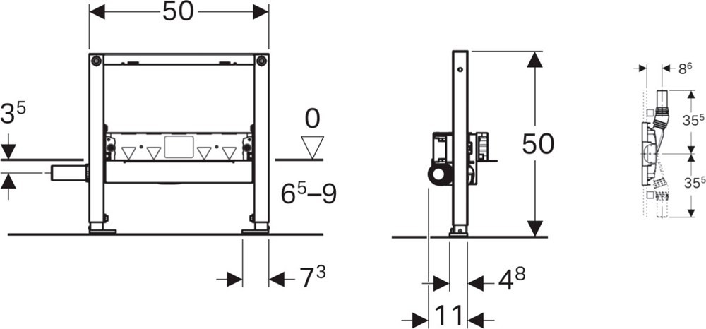 Geberit Duvar Süzgeci Duofix 65Mm Yükseklik