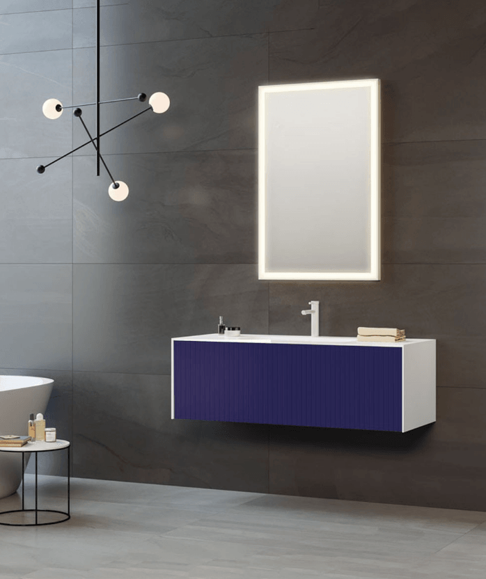Orka Cube Banyo Dolabı Takımı 120 Cm Lake Mat Lacivert