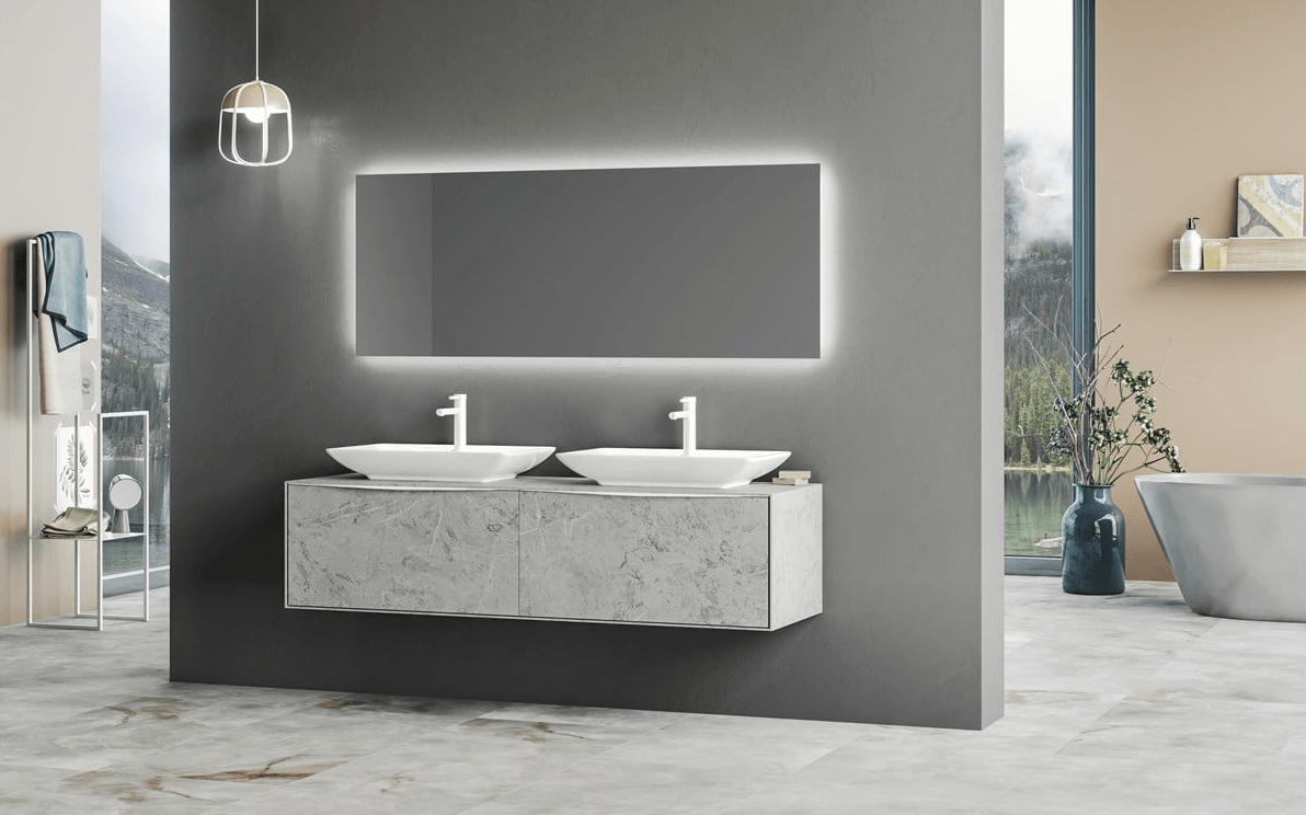 Orka Mono Banyo Dolabı Takımı 160 Cm Macael Ledli Ayna