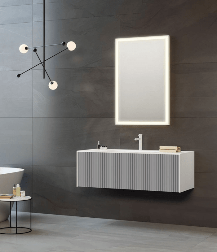 Orka Cube Banyo Dolabı Takımı 120 Cm Lake Mat Gri