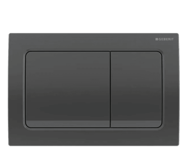 Geberit Alpha30 Kumanda Kapağı Çift Basmalı, Siyah Krom
