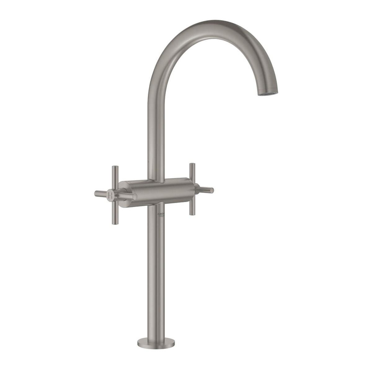 Grohe Atrio Tezgah Üstü Lavabo Bataryası, Sifon Kumandalı Paslanmaz Çelik