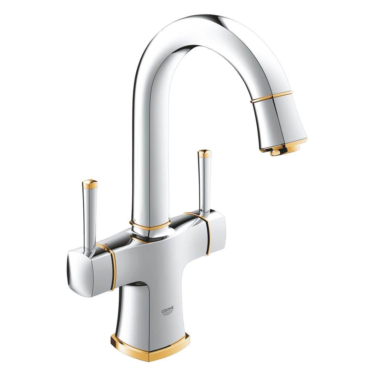Grohe Grandera Lavabo Bataryası L Boyut Krom,Altin