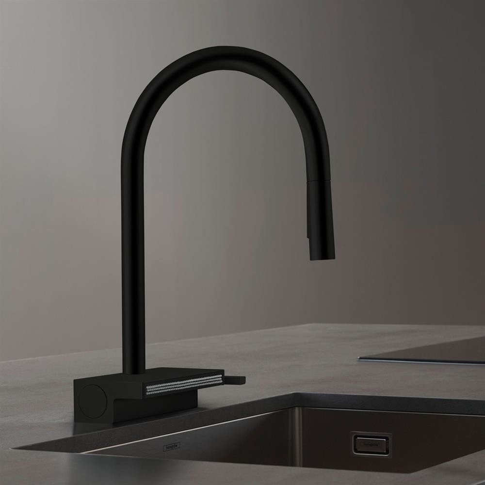 Hansgrohe Aquno Select M81 3 Jet Spiralli Eviye Bataryası Mat Siyah