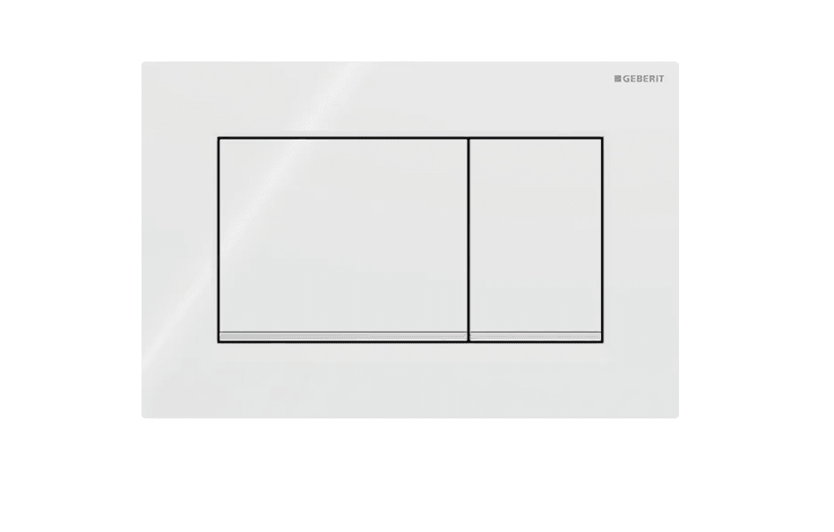 Geberit Sigma30 Kumanda Kapağı, Çift Basmalı, Beyaz/Parlak/Beyaz