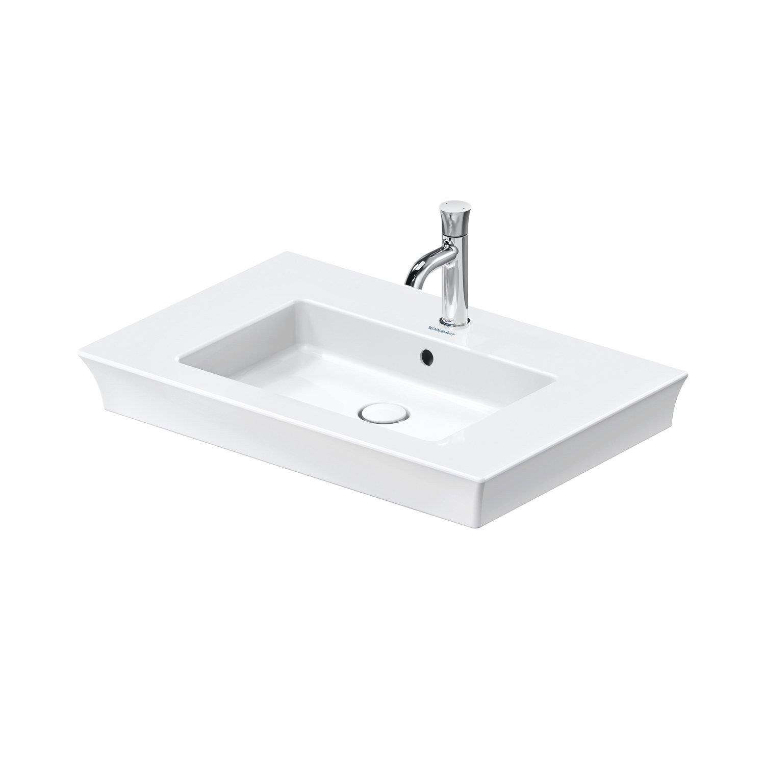 Duravit White Tulip 75 Cm Etajerli Lavabo Parlak Beyaz