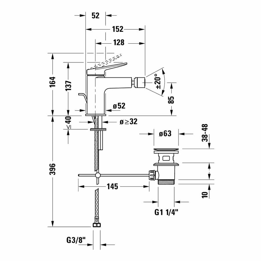 Duravit Wave Bide Bataryası Parlak Krom