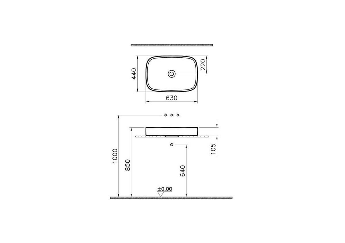 Vitra Memoria Çanak Lavabo Beyaz 63Cm