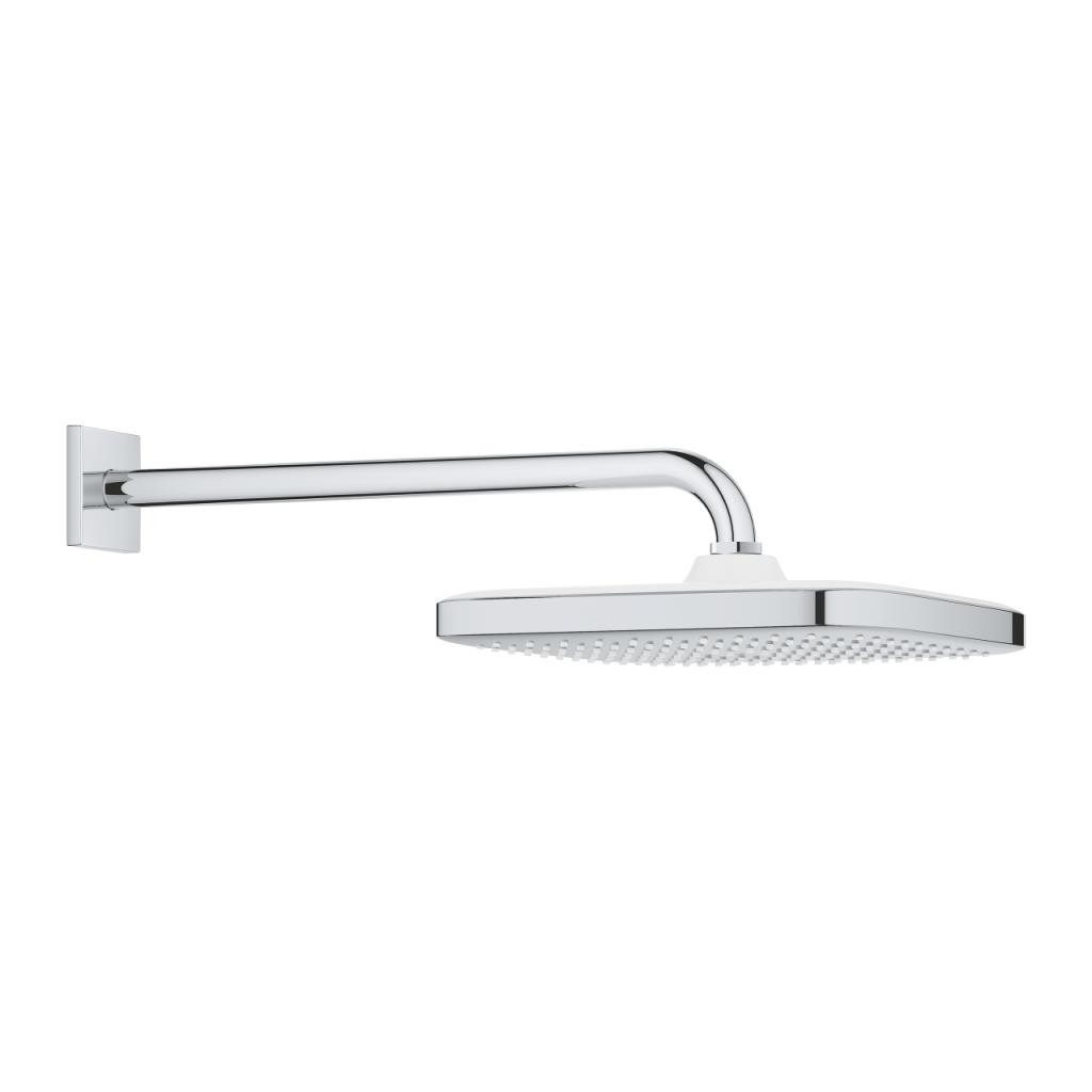 Grohe Tempesta 250 Kare Tepe Duşu Tek Akışlı 25 cm Duvardan Dirsek Dahil Krom-Beyaz