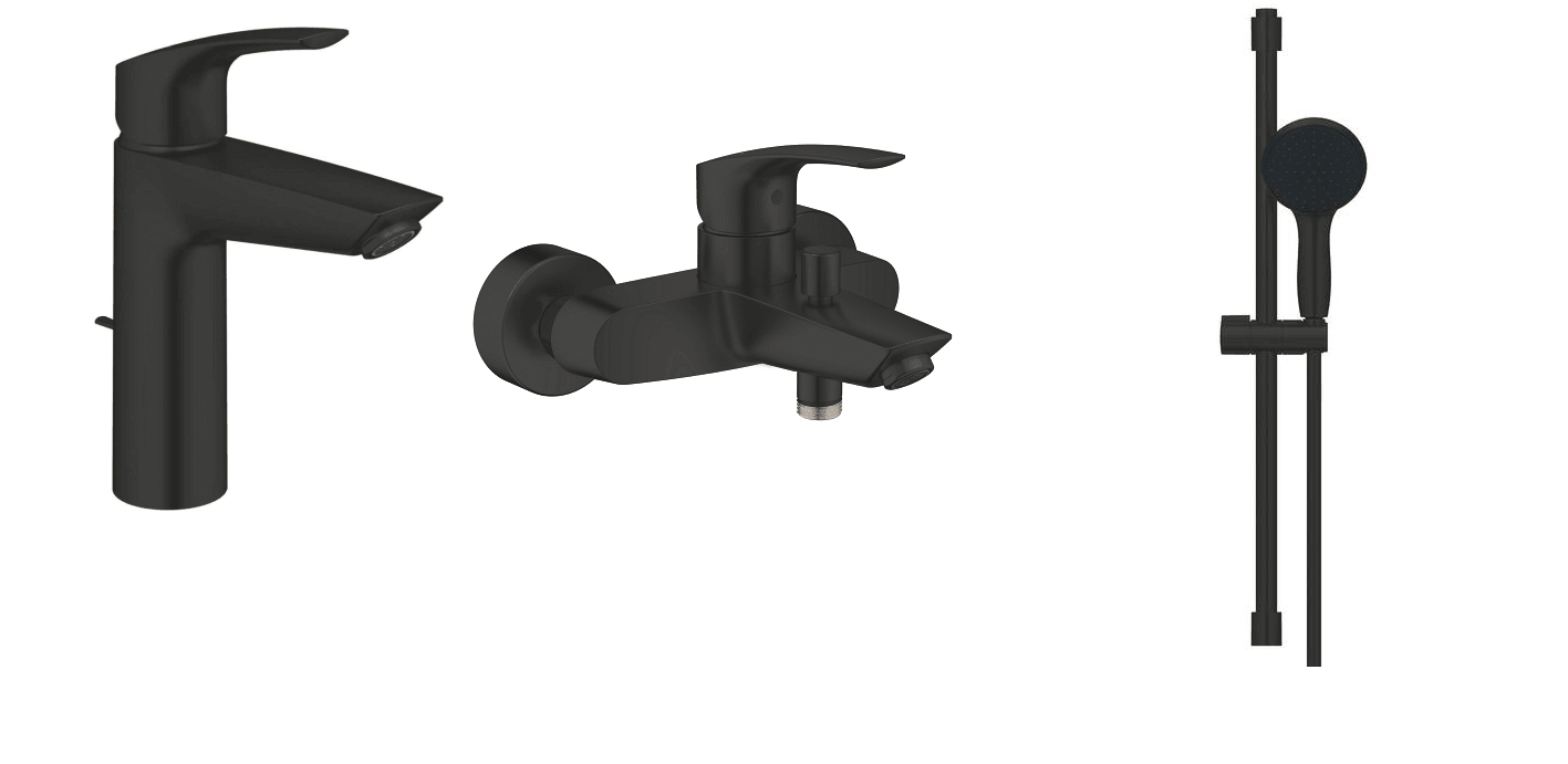 Grohe Eurosmart Slm Siyah Duş Seti