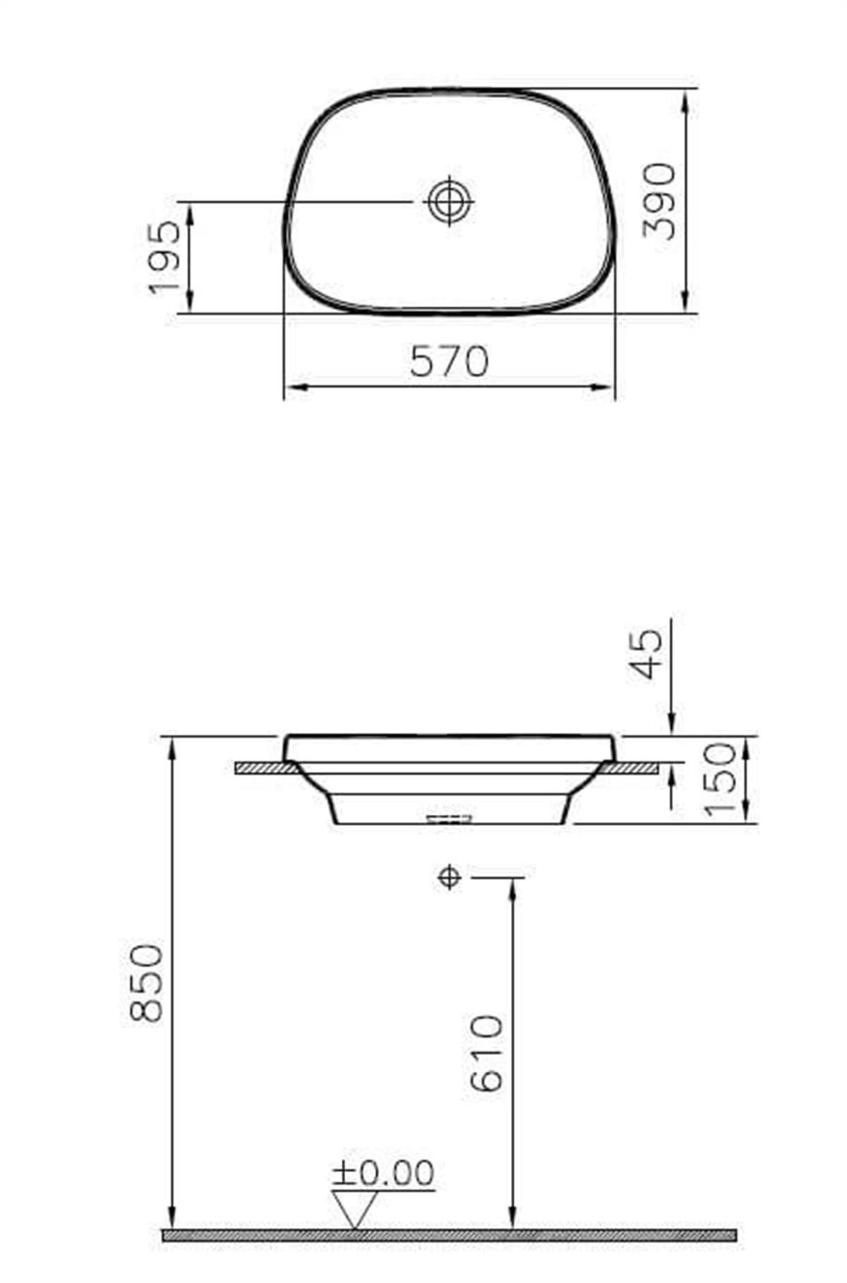 Vitra Frame Tezgahüstü Tv Lavabo Beyaz 57Cm