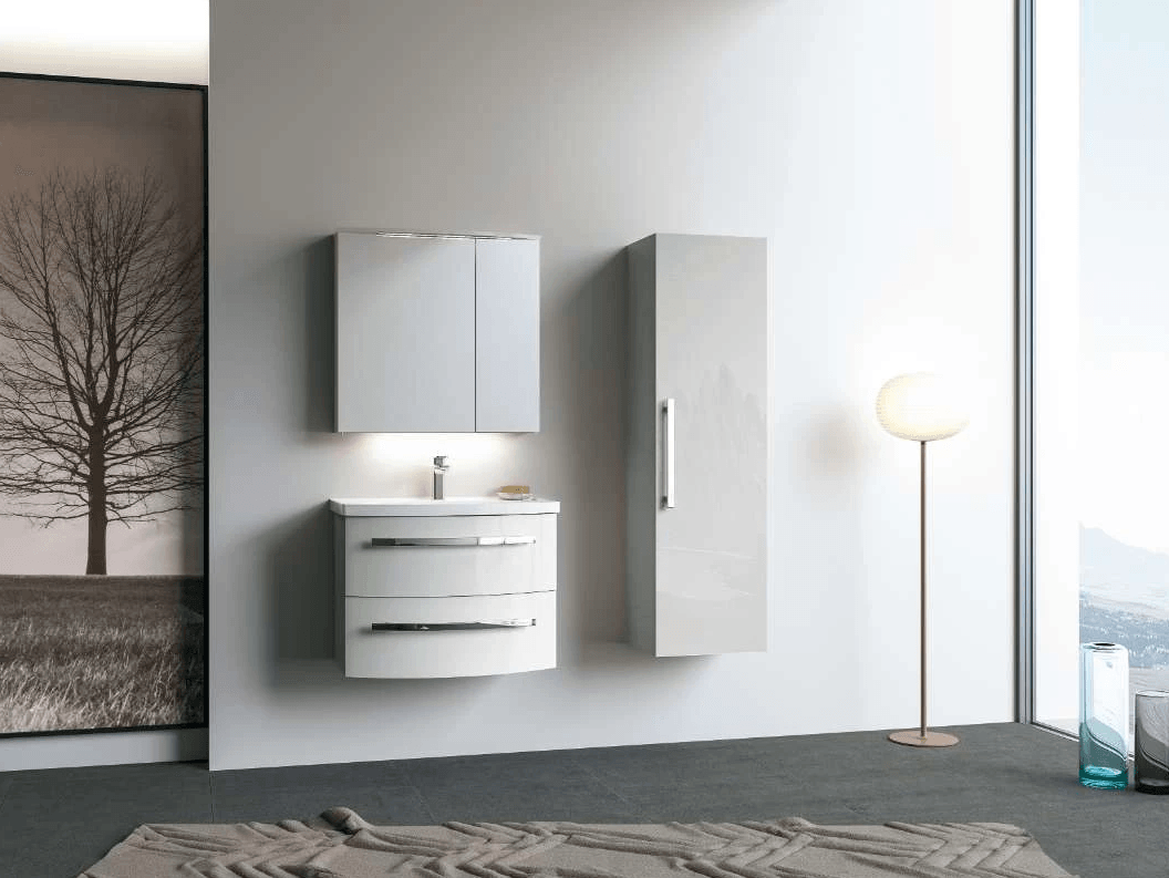 Orka Urla Banyo Dolabı Takımı 90 Cm Parlak Lake Beyaz