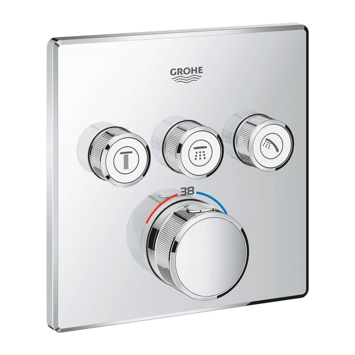 Grohe Grohtherm Smartcontrol Üç Valfli Akış Kontrollü, Ankastre Termostatik Duş Bataryası