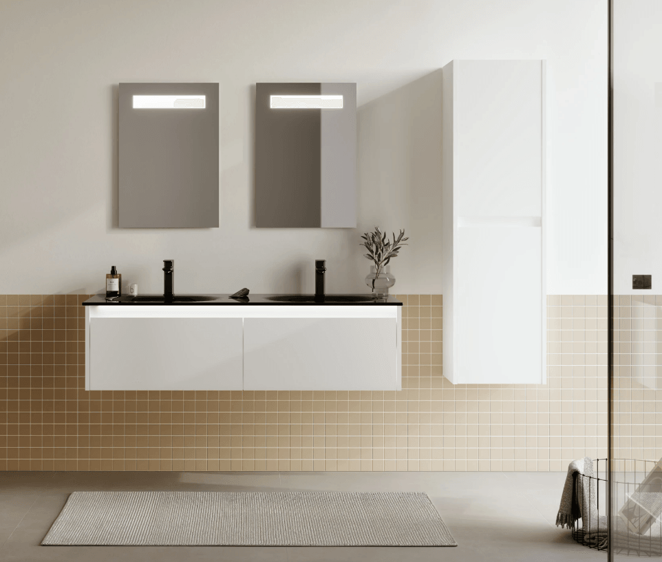 Orka Lisbon Banyo Dolabı Takımı 132 Cm Mat Beyaz
