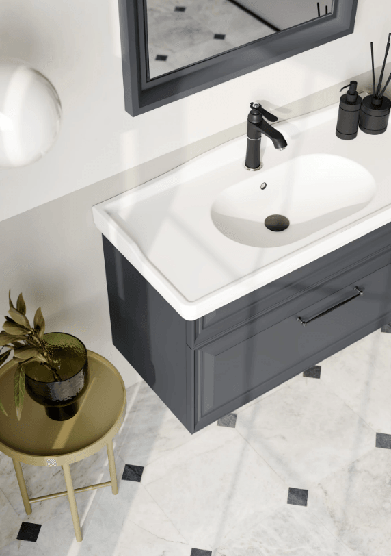 Orka Design Banyo Dolabı Takımı 105 Cm Lake Mat Antrasit