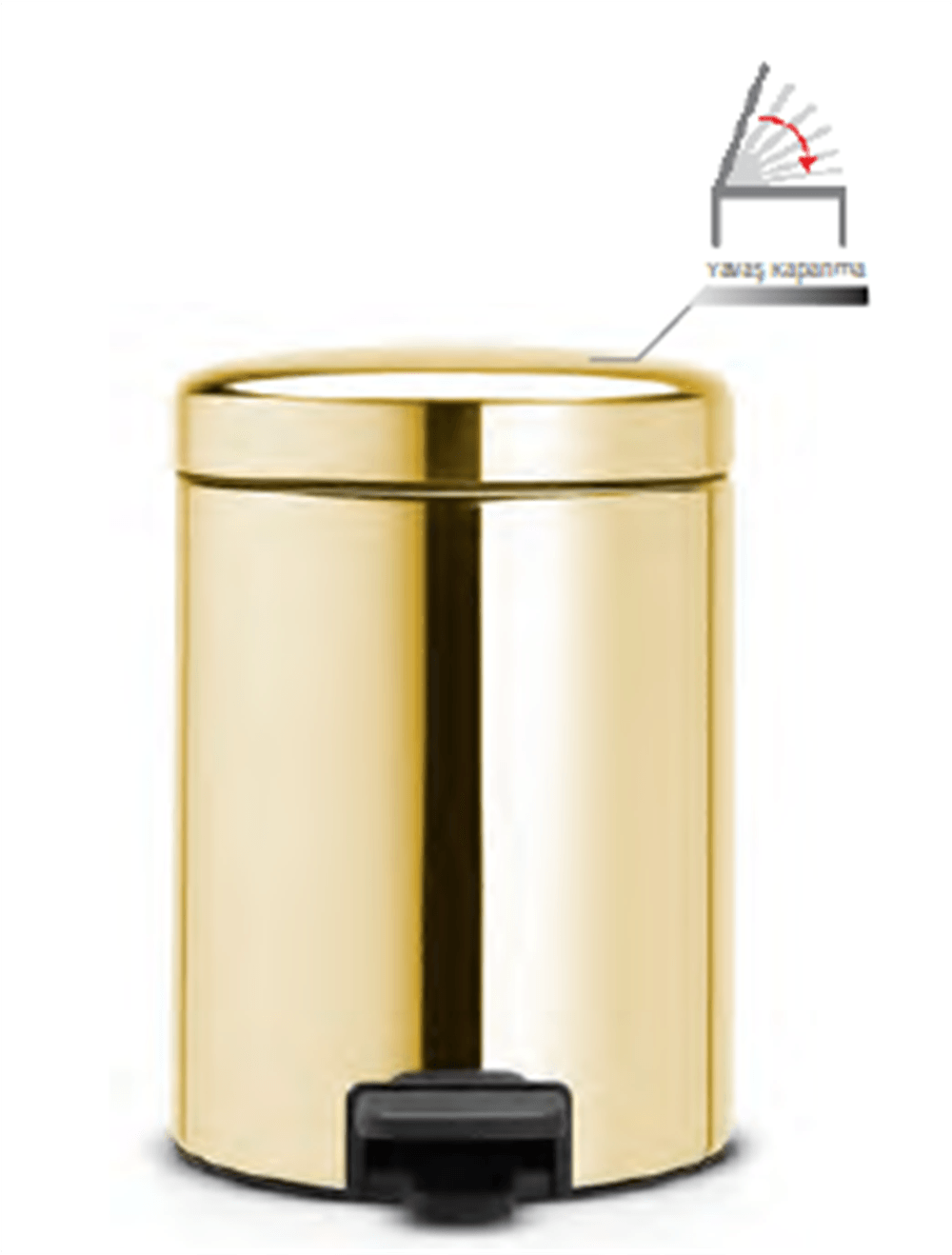 Brabantia Pedallı Çöp Kovası 3 Lt, Mat, Altın