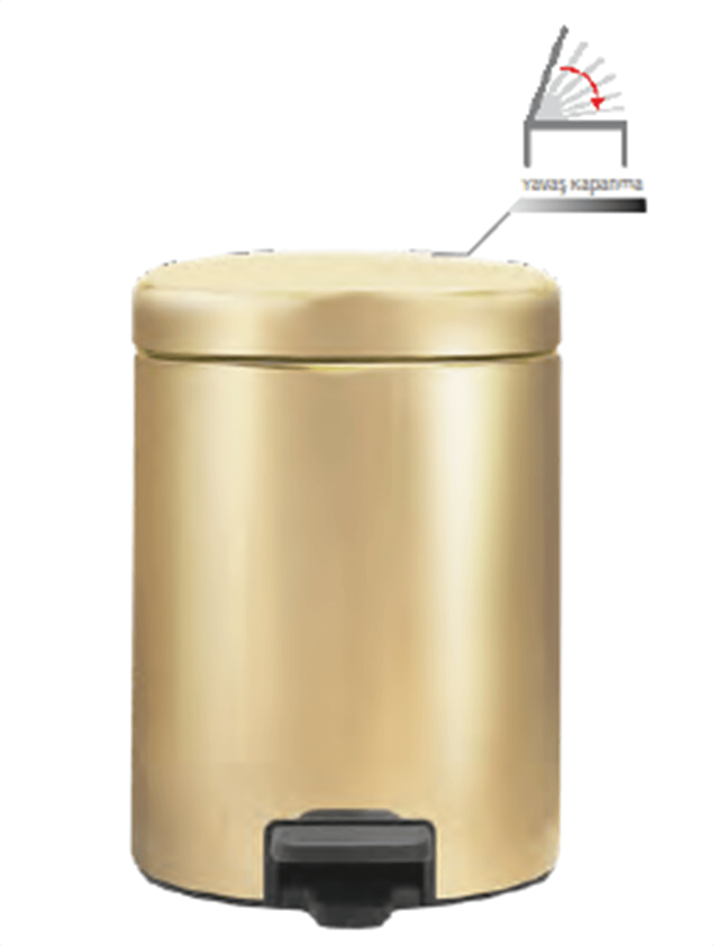 Brabantia Pedallı Çöp Kovası 3 Lt, Mat, Altın