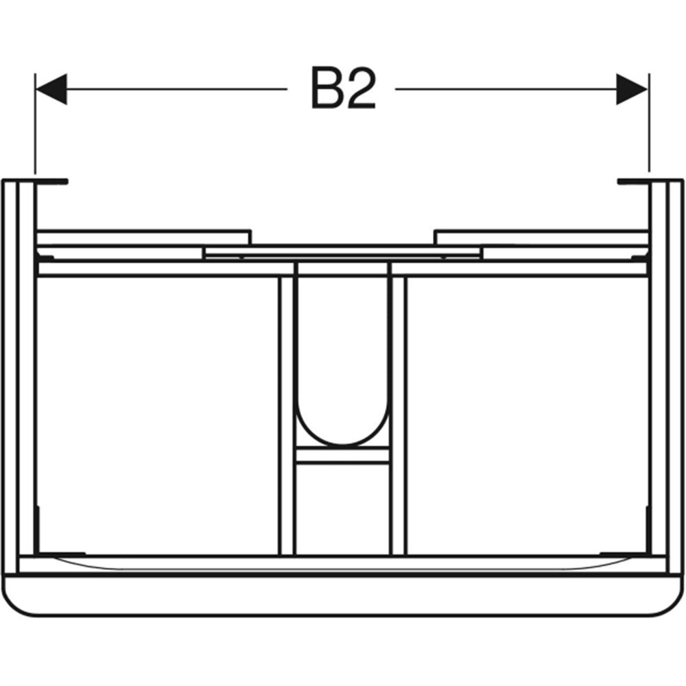 Geberit Smyle Square Lavabo Dolabı, Çift Çekmeceli