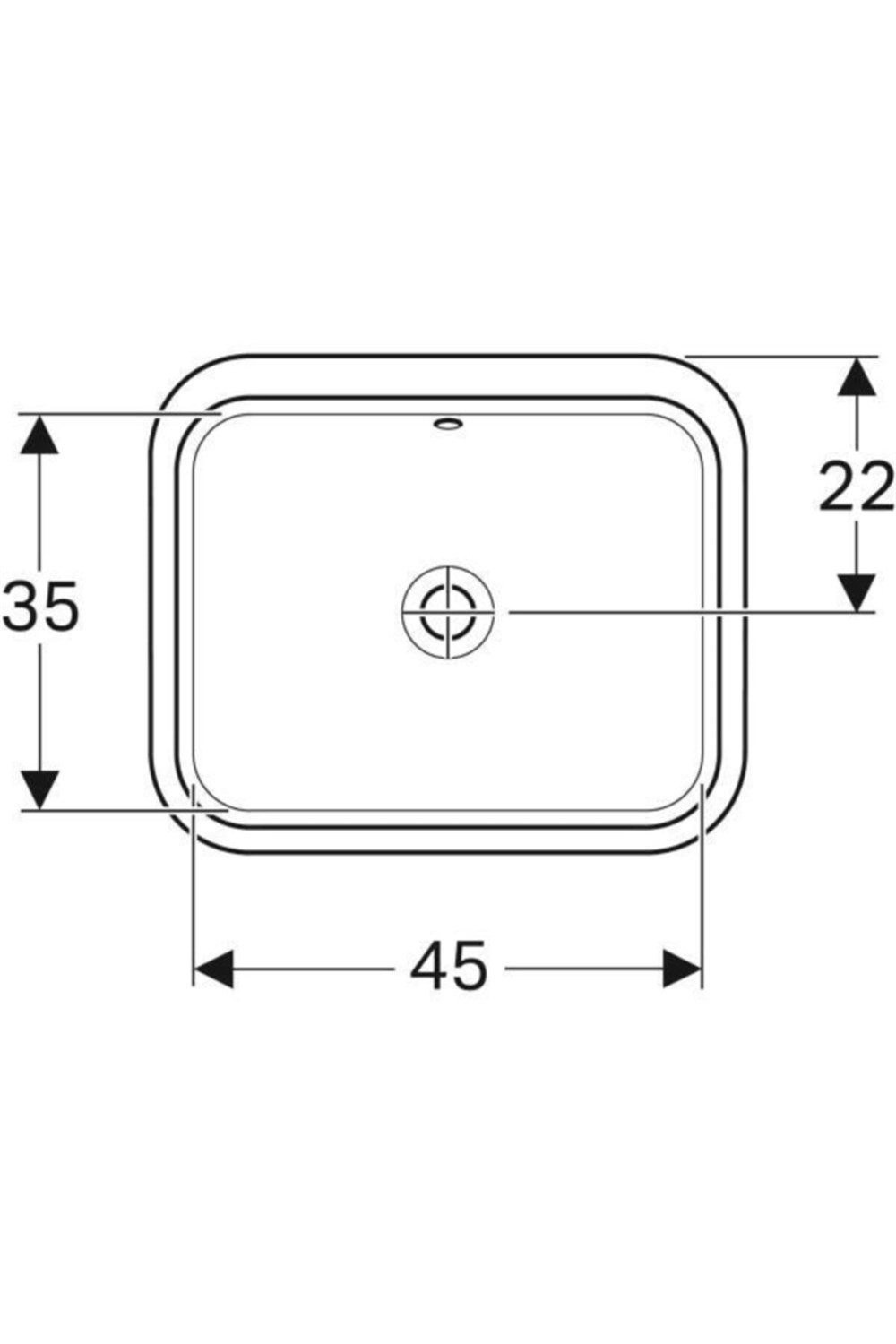Variform Tezgah Altı Lav, Dikdörtgen 45X36