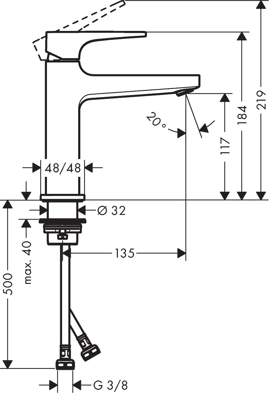 Hansgrohe Metropol Tek Kollu Lavabo Bataryası 110 Mat Bronz