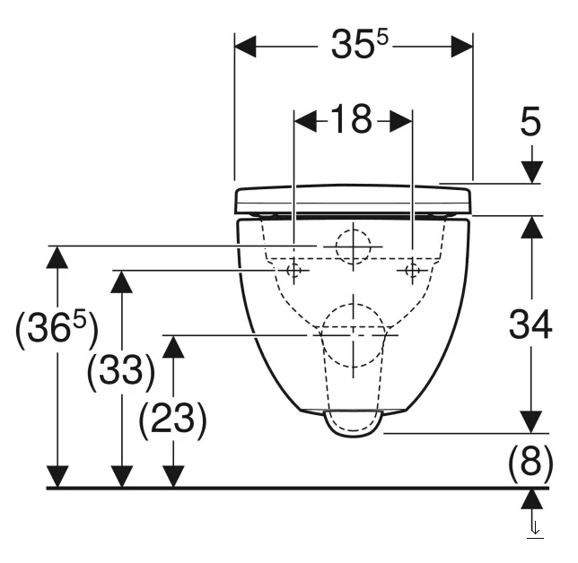 Geberit Smyle Round Rimfree Asma Klozet Seti