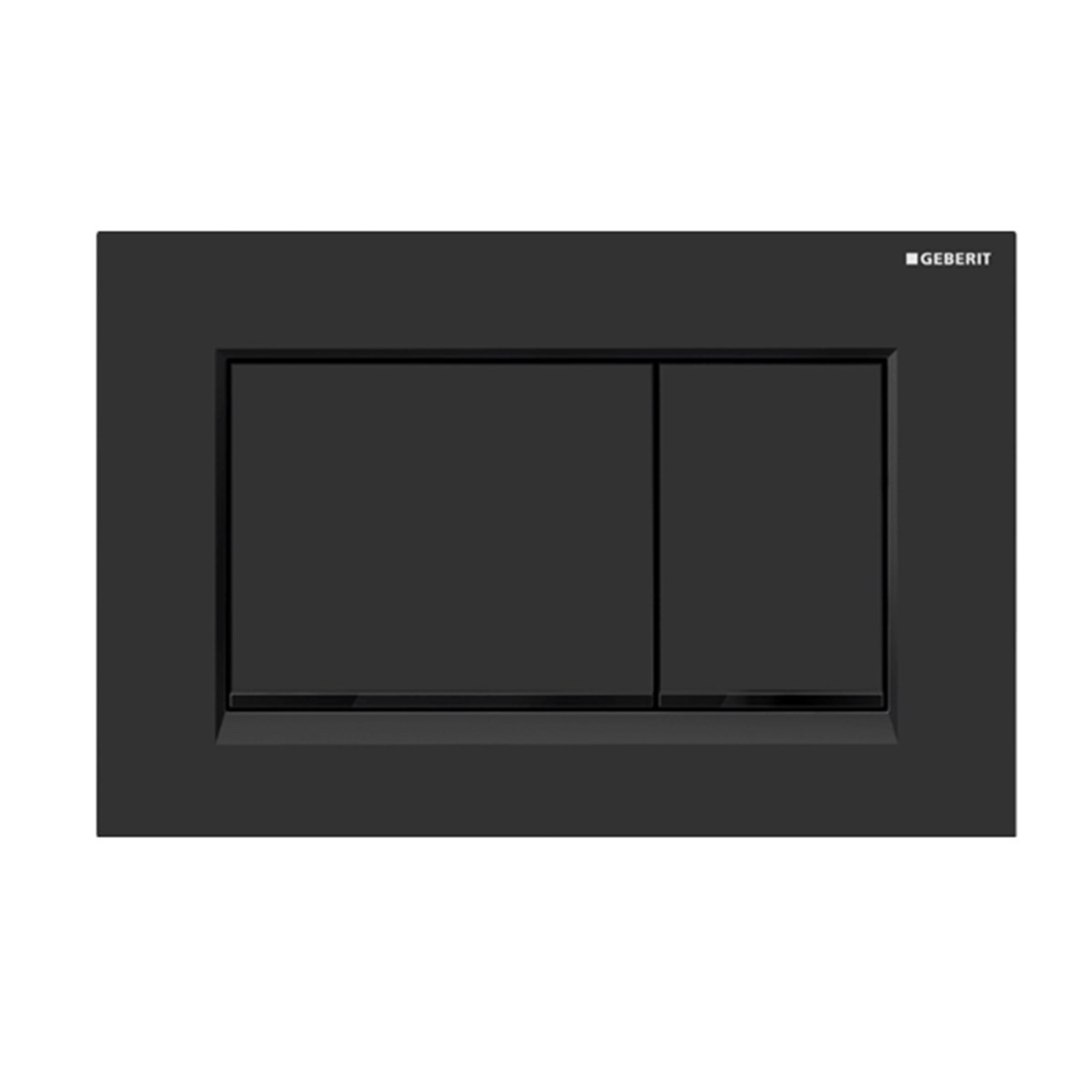Geberit Sigma30 Kumanda Kapağı, Çift Basmalı, Mat Siyah/Siyah/Mat Siyah