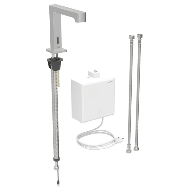 Geberit Brenta Fotoselli Lavabo Bataryası, Çift Su Girişli, Elektrikli Paslanmaz Çelik