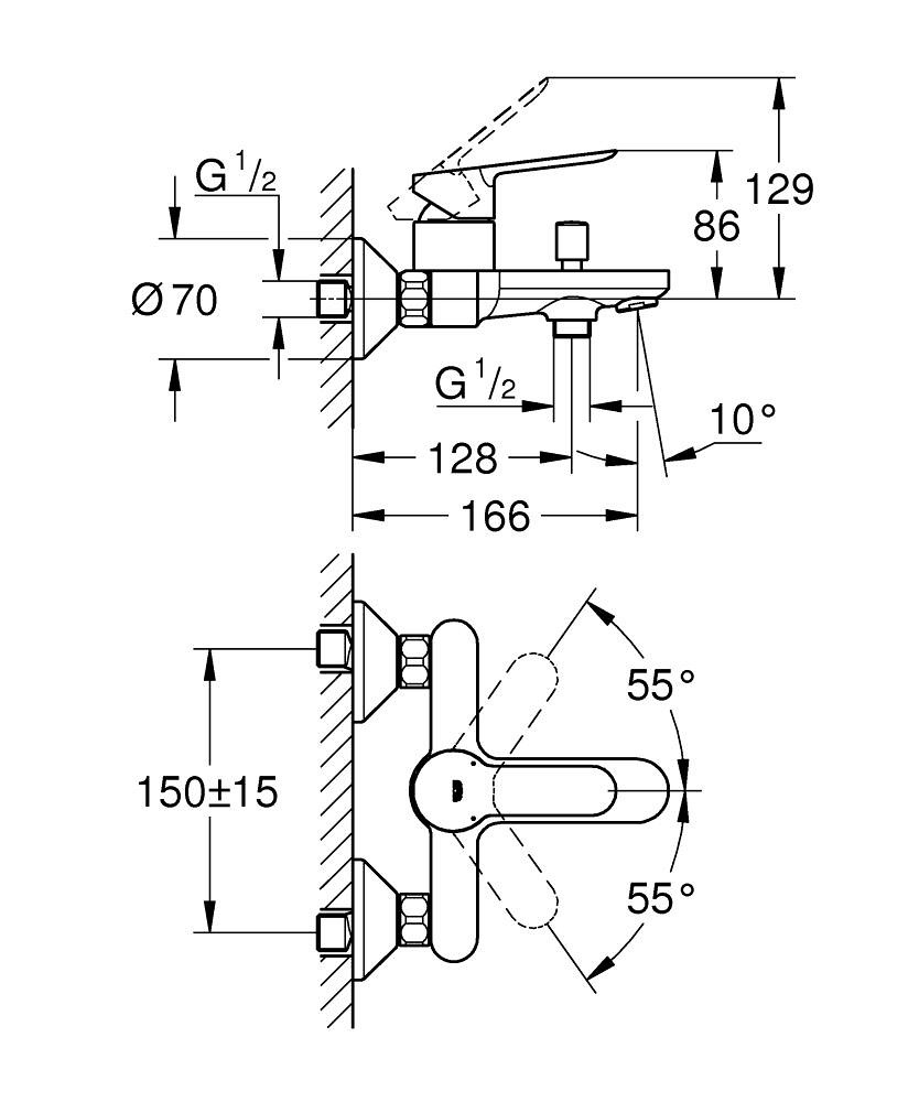 Grohe Bauedge Banyo Bataryası