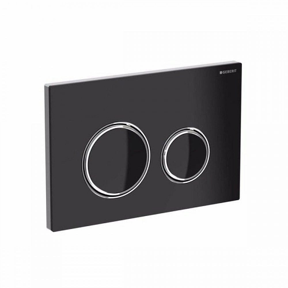 Geberit Sigma21 Kumanda Kapağı, Çift Basmalı, Siyah Cam
