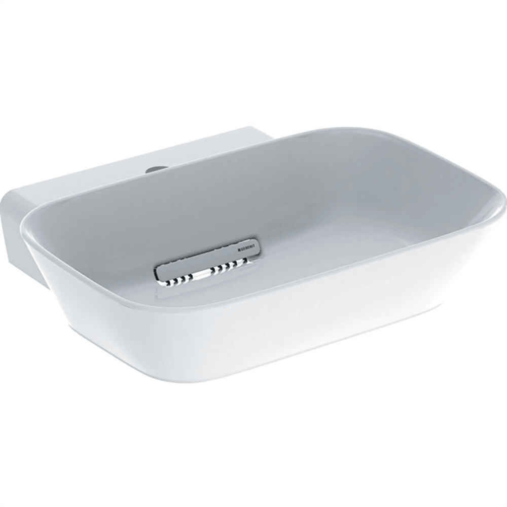 Geberit One Çanak Lavabo, Yatay Çıkışlı, 50X42.5 Cm, Batarya Delikli, Keratect