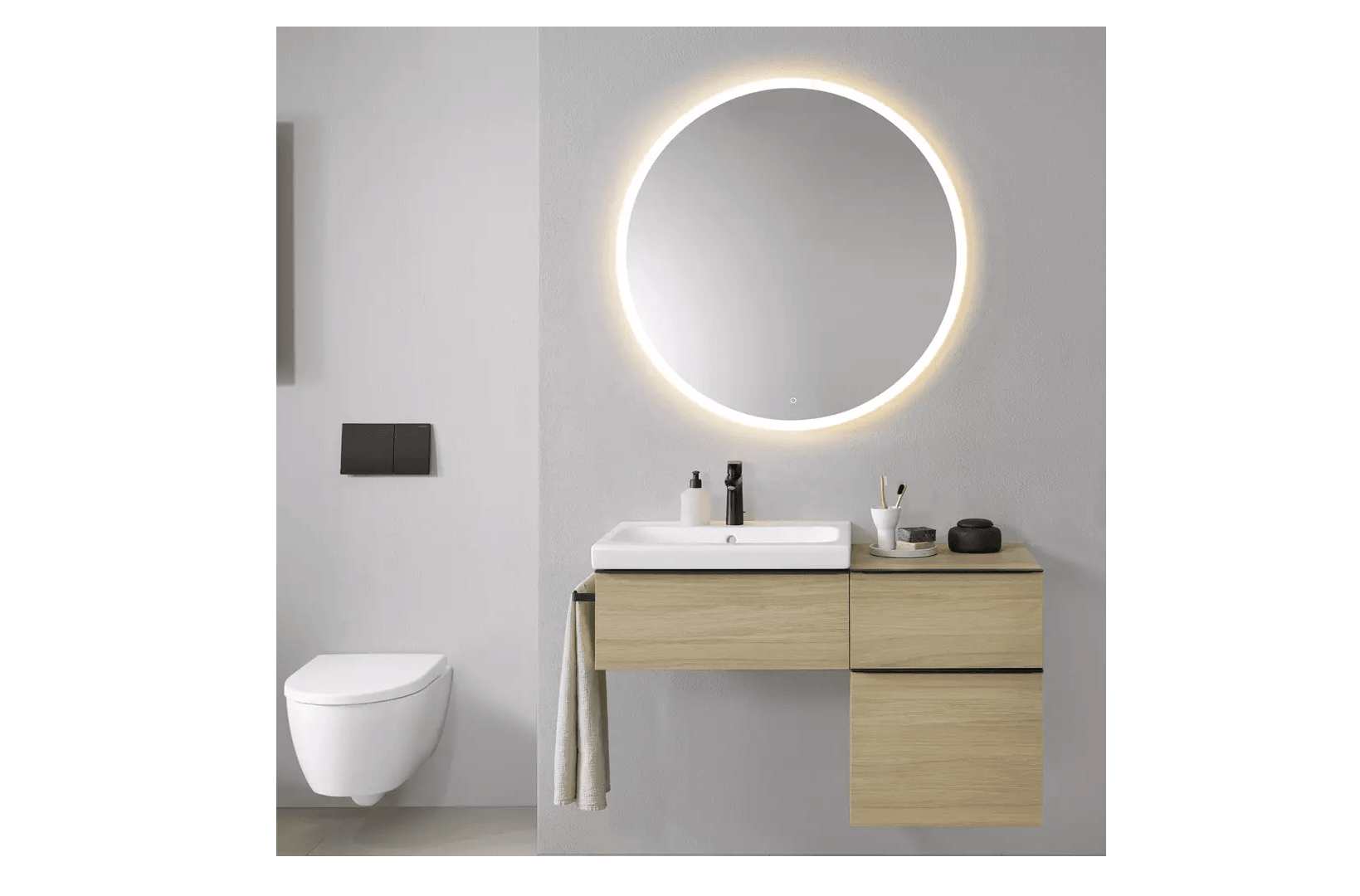 Geberit Option Yuvarlak Doğrudan Ve Dolaylı Aydınlatmalı Ayna 90 Cm
